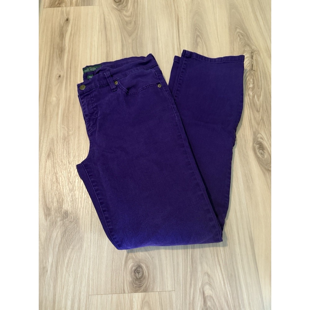 LRL Ralph Lauren Jeans Womens 10 Purple Modern Straight Stretch Retro Fast‎ Ship